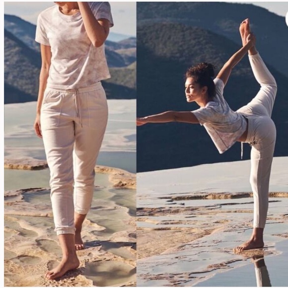 Athleta women’s Farallon Jogger Pants Mocha Latte Pink Beige Sweatpants size 4 - Picture 6 of 6